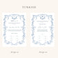 Baroque Blue Nikkah Certificate (A3 Size)
