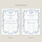 Baroque Blue Nikkah Certificate (A4 Size)