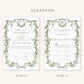 Baroque Green Nikkah Certificate (A4 Size)