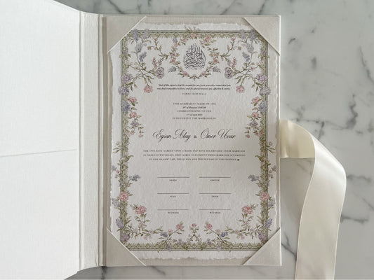 Dreamy Pastel Nikkah Certificate (A4 Size)