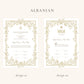 Floral Gold Nikkah Certificate (A4 Size)