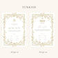 Floral Gold Nikkah Certificate (A4 Size)