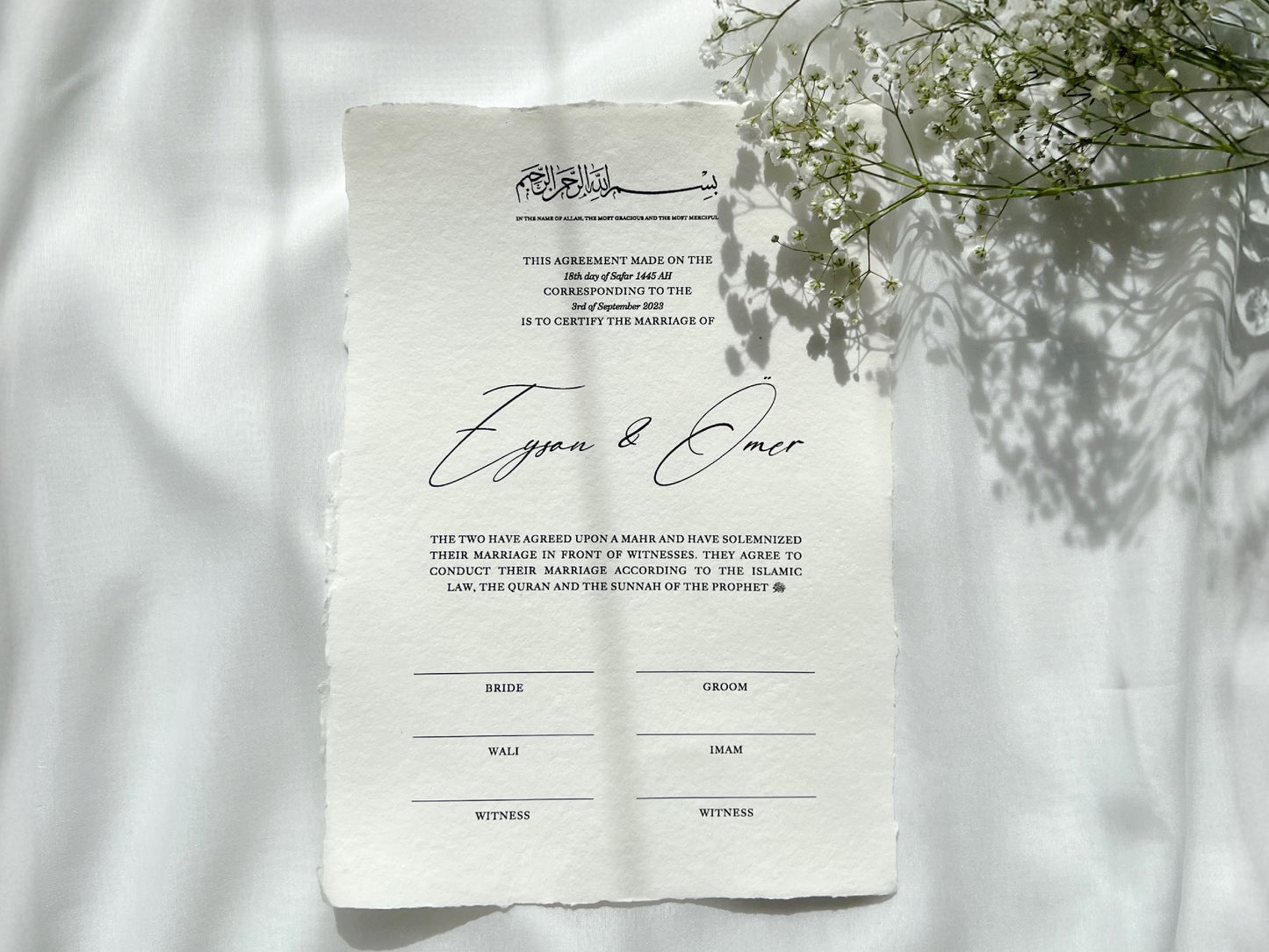 Minimal Nikkah Certificate (A4 Size)