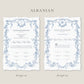 Baroque Blue Nikkah Certificate (Size: A4)