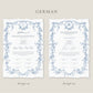 Baroque Blue Nikkah Certificate (Size: A4)