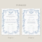 Baroque Blue Nikkah Certificate (Size: A4)
