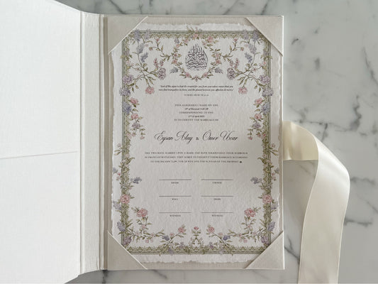 Dreamy Pastel Nikkah Certificate (Size: A4)