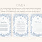 Floral Blue Nikkah Certificate (Size: A4)