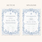 Floral Blue Nikkah Certificate (Size: A4)