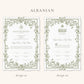 Floral Green Nikkah Certificate (Size: A4)