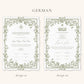 Floral Green Nikkah Certificate (Size: A4)